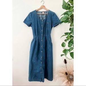 🔴 SOLD :: Vintage Denim Teacher Dress with Pockets